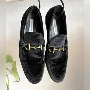 STEVE MADDEN Delrayy Black Velvet Loafers